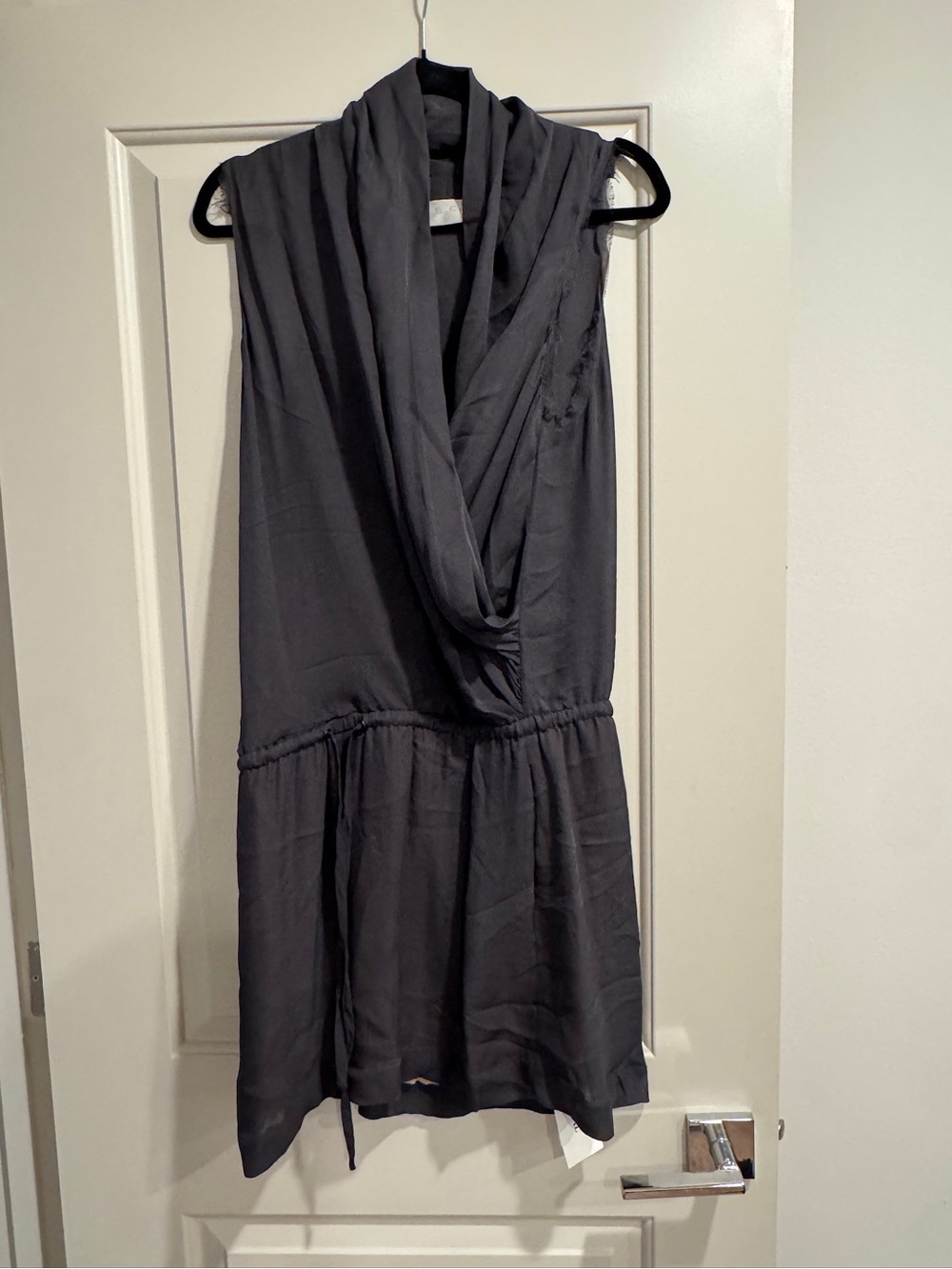 A.L.C. Draped Sleeveless Midi Dress in Black